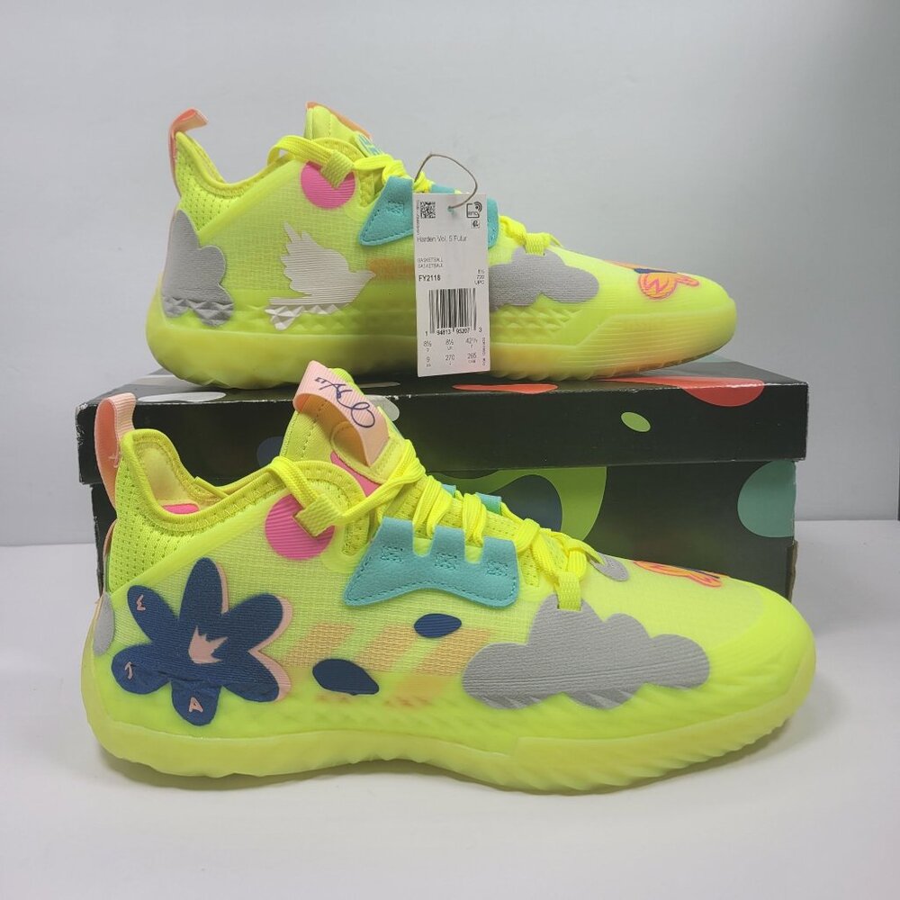 Adidas Harden Vol. 5 Futurenatural Men's Multicolor Shoes FY2118 US Size 9 NWT
